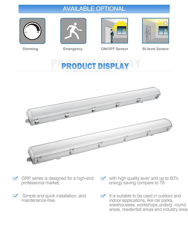 Triproof Fixture Ceiling Fixture Tube Light Waterproof LED Light with High Quality