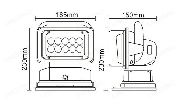 7" 30W Portable Wireless Remote Control LED Work Search Light with Magnetic Base