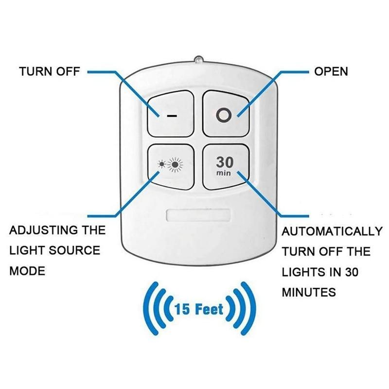 Dimmable LED Under Cabinet Light with Remote Control Battery Operated LED Closets Lights for Wardrobe Bathroom Lighting