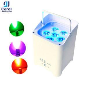 Wireless Battery DMX512 LED PAR Can 6X18W 6in1 RGBW+UV WiFi Remote Control LED Uplight