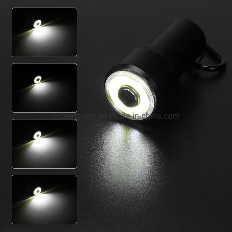 Wholesale Camping Portable Torch Lamp Battery Powered Emergency LED Torch Light High Quality Emergency Mini COB LED Keychain Flashlight with Carabiner