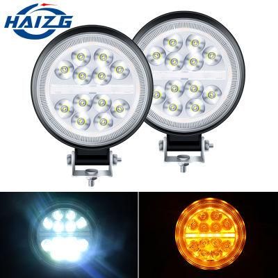 Haizg Double Color Strobe Car LED Work Light Driving Fog Warning Lights for SUV ATV Offroad Truck Flash Work Lamp