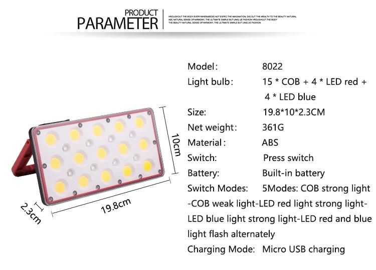 Outdoor Bright Ultra Rechargeable Work COB USB Camping Floodlight LED Emergency Light