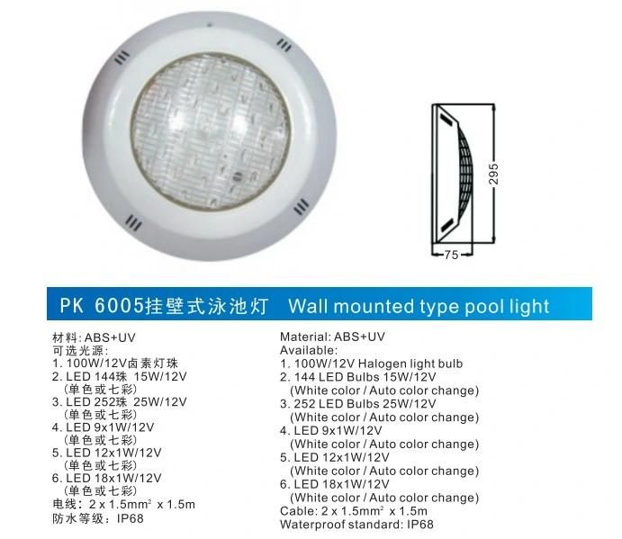 Approved Ce Underwater Swimming Pool LED Light