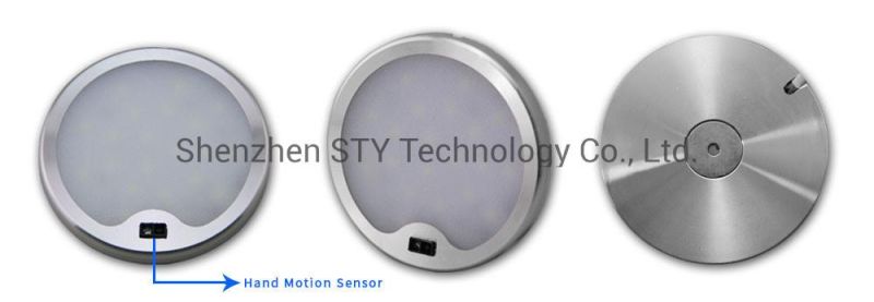 Hand Motion Sensor Round LED Surface Mounted by Magnet LED Puck Down Cabinet Lighting