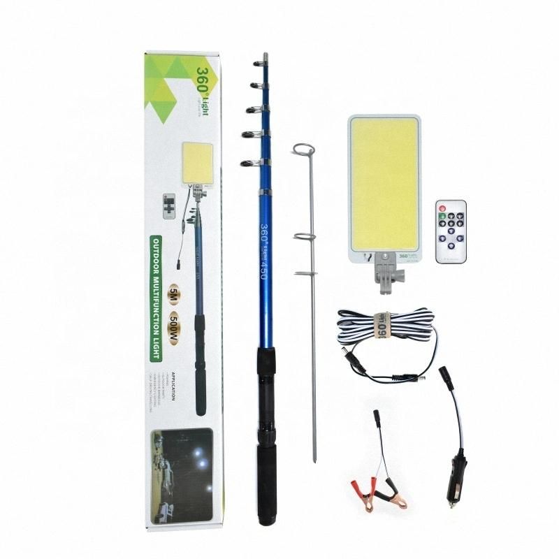 360 Light DC 12V COB Telescopic Rod Portable Car Charge Battery Lighting Flash LED Outdoor Strip Lantern Camping Light