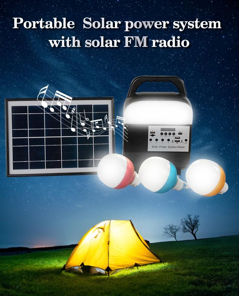 Solar Power Lamp Car with Radio Music Can Be Connected to Bluetooth LED Lights