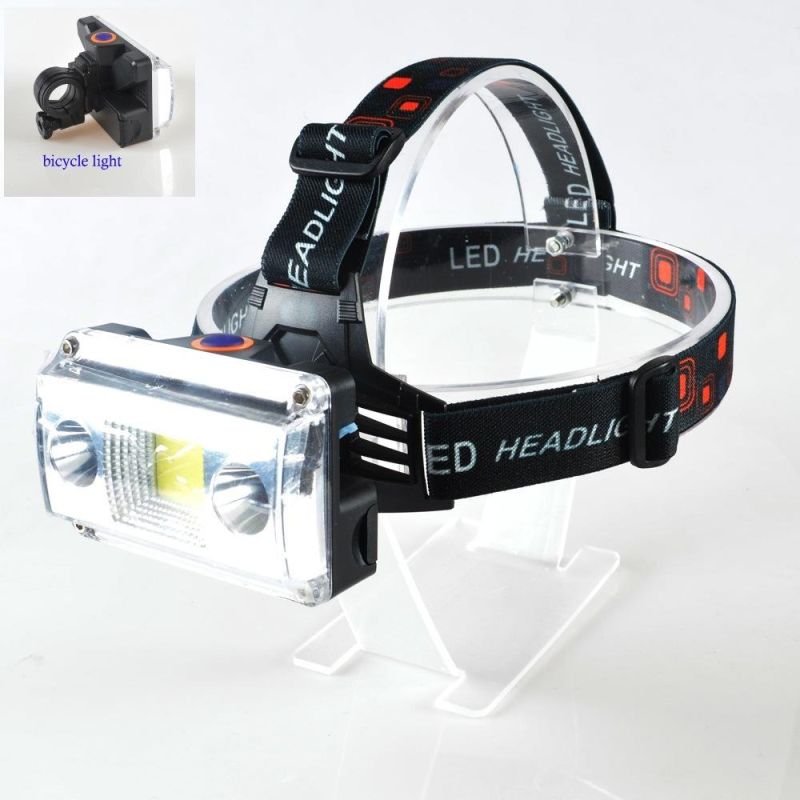 Yichen Rechargeable Two-Purpose LED Headlamp Detachable for Bicycle Light Head Light