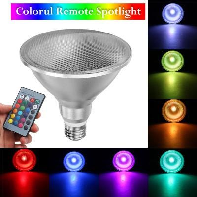 IP65 Outdoor LED Colorful Remote Spotlight PAR38 E27