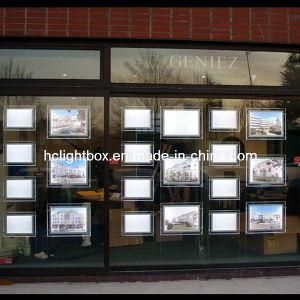 Real Estate Shop Window Sign Acrylic Ceiling Light Box LED Window Display Real Estate Sign Frame