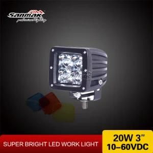 3&prime;&prime; 20W Square Colorful Cover CREE LED Work Light Sm6203b