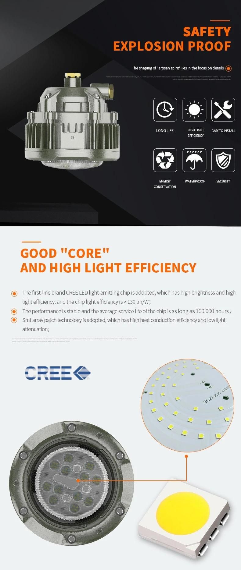 Atex Zone1 Zone2 Ex-Proof Light with 120lm/W Efficiency