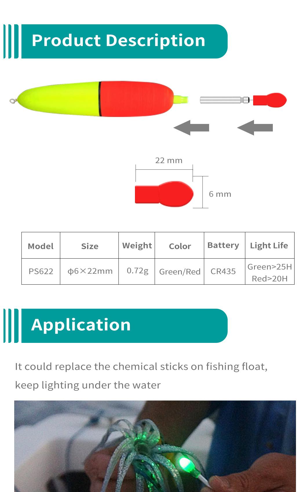 Dlyfull Factory Supply Direct Sale PS622 Outdoor Sea Fishing Float Light