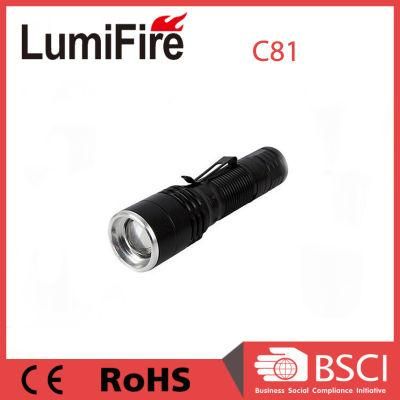 C81 Portable Mini LED Zoom Flashlight Torch with Pen Clip