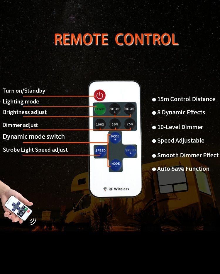 360 Light 47W COB Outdoor Activities LED Camping Lamp Big Board 12V Telescopic Fishing Pole Light CE FCC