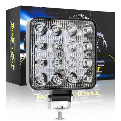 Dxz High Quality 4inch 20mm 48W Lamp Square Waterproof Driving Car Truck Offroad Headlight Outdoor LED Work Light