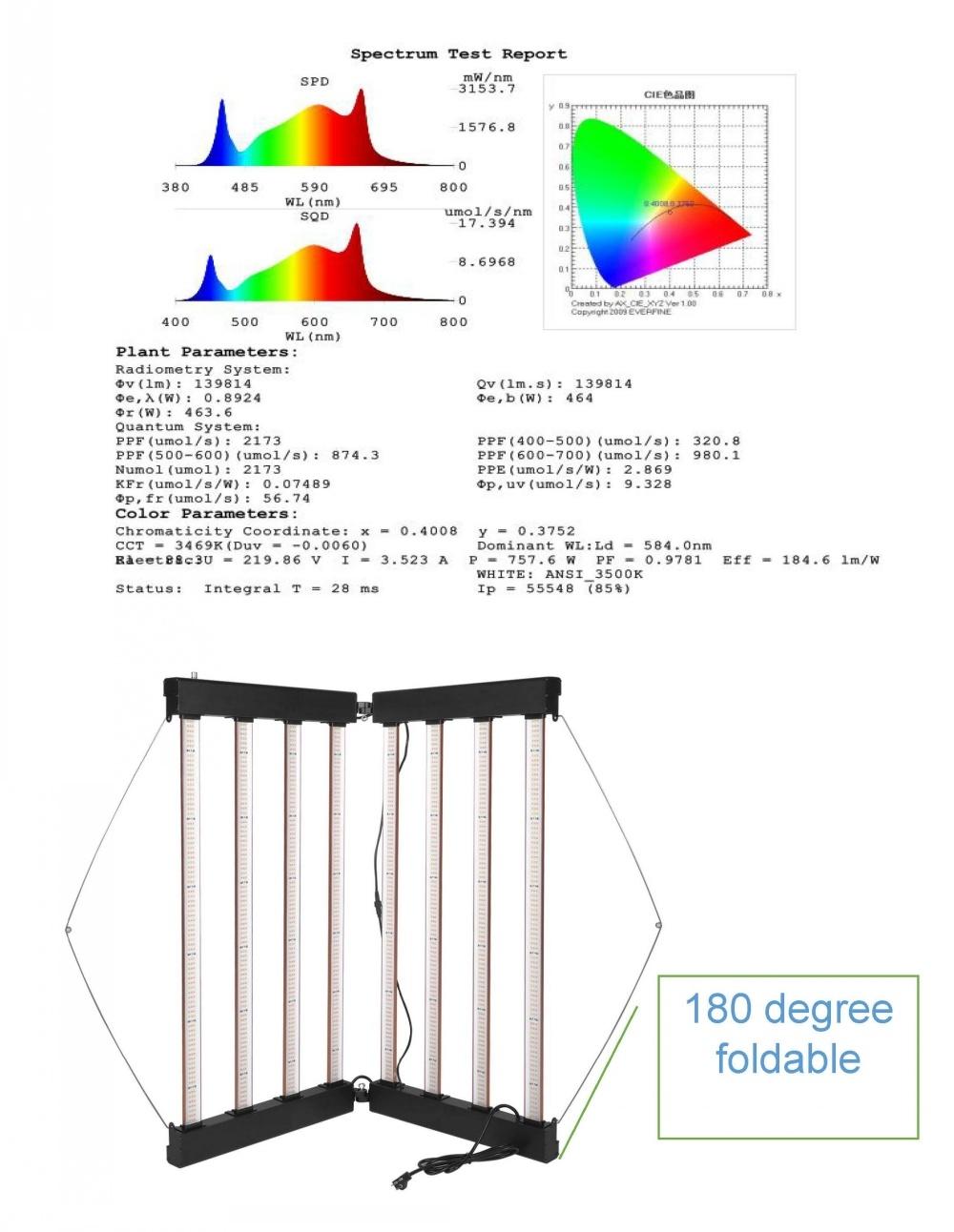 Folding Canopy Sanan 3030 COB Bar 700W Plant LED Grow Light