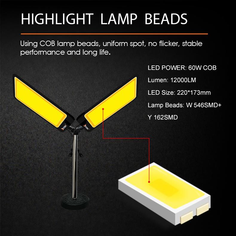 360 Light Portable LED Tent Lantern Magnet Base Car Repairing Lamp Outdoor LED Camping Lights