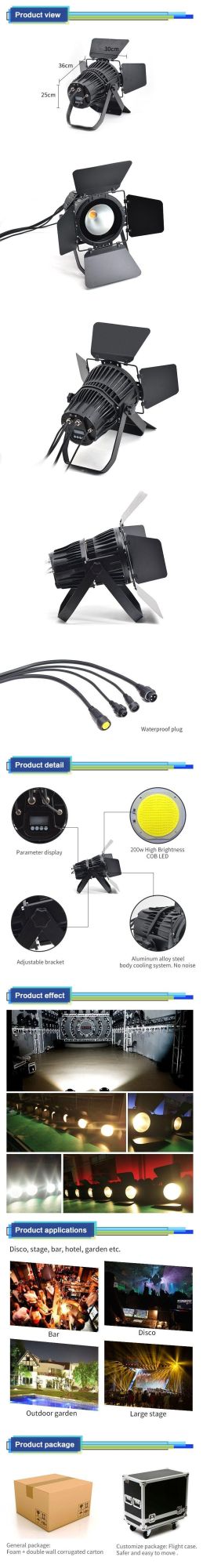 LED 200W COB PAR Professional Stage Lighting