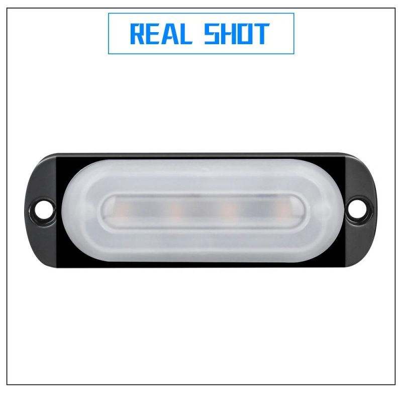 Dxz 12V - 24V 4 LED Strobe Warning Light Strobe White Cover Flashing Light Bar Truck Car Beacon Lamp Amber Red Blue White Traffic Light