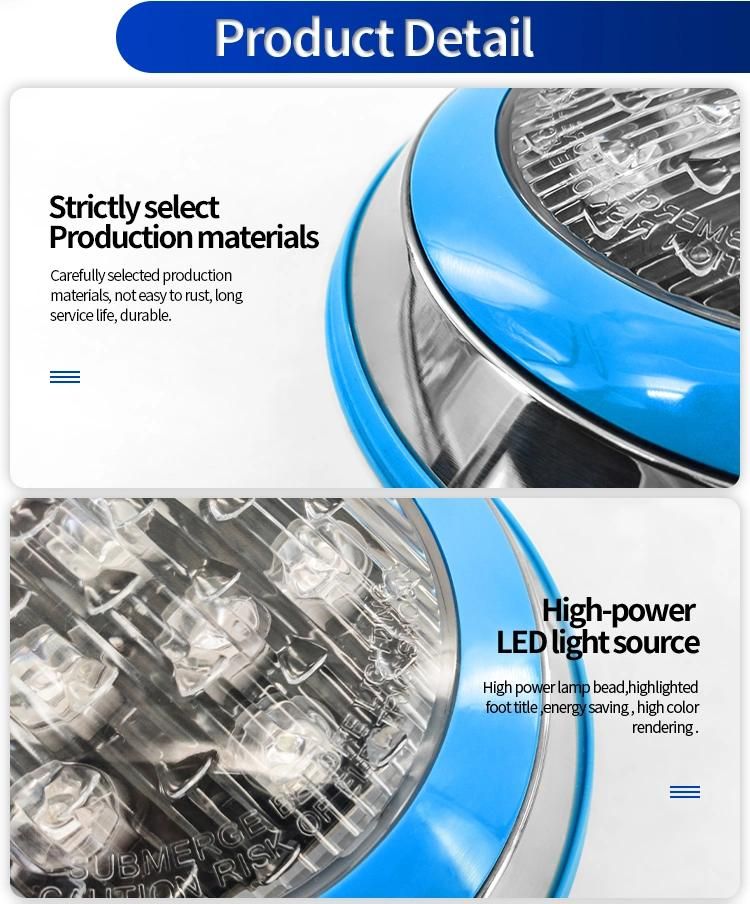 Stainless Steel Pool Light Bulbs IP68 Waterproof LED Underwater Pool Light Fixtures