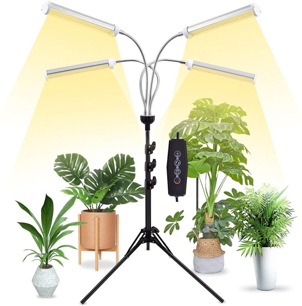 150W 4 Tube Full Spectrum with 60" Extendable Tripod Stand,420 LEDs 200W Auto on/off Timing Function Four-Heads Floor Plant Grow Light for Indoor Various Plants