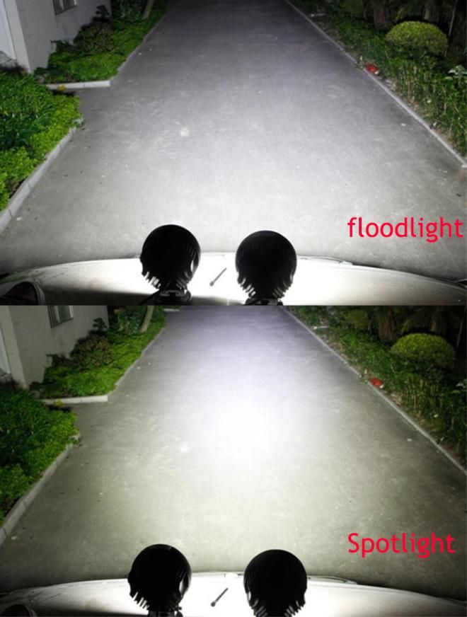 High Performance Powerful Round or Square Headlights with Base for Excavator Lights, Forklifts, Auxiliary Lights High Power 9 LED Working Light