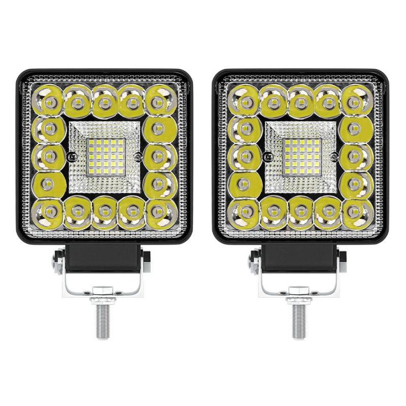 Dxz 4inch LED Fog Light 12V24V 41LED Square Car LED Work Light Accessories for Car Trucks Boats Tractors 4X4 SUV Spotlight