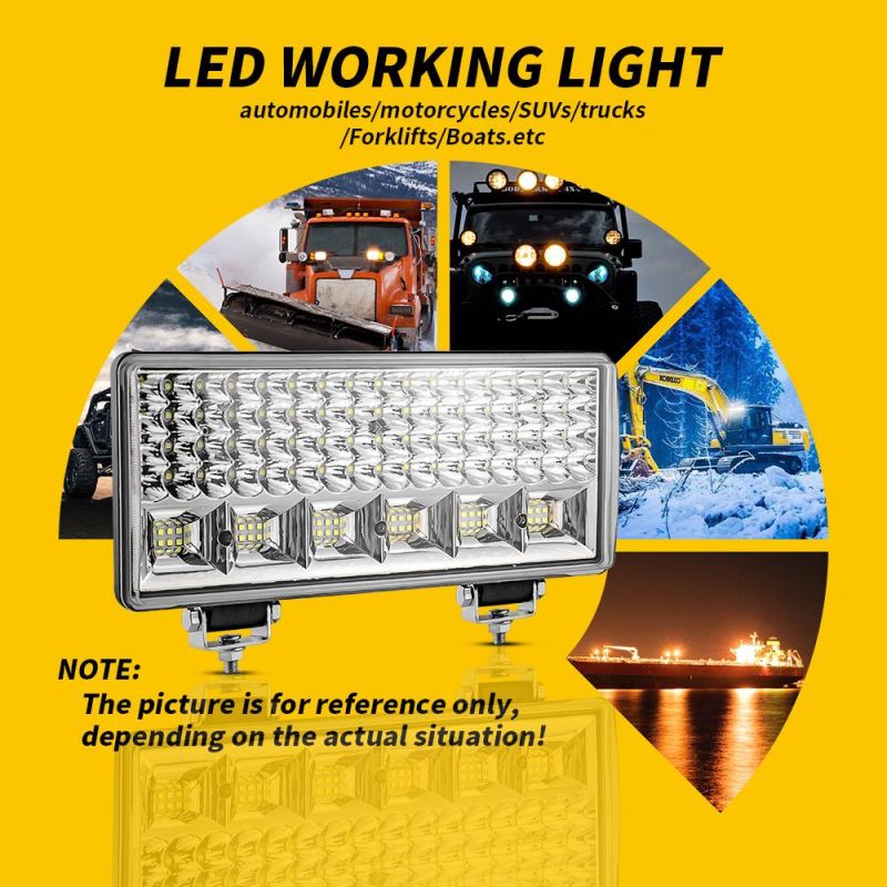 Dxz Truck LED Lamp 100SMD 12-Inch High-Power Radiation Lamp with High Beam/Low Beam Suitable Large Vehicles Driving Work Lights