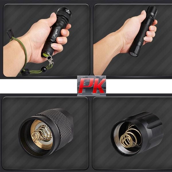 Waterproof Zoomable Tactical Hunt Aluminum LED Flashlight