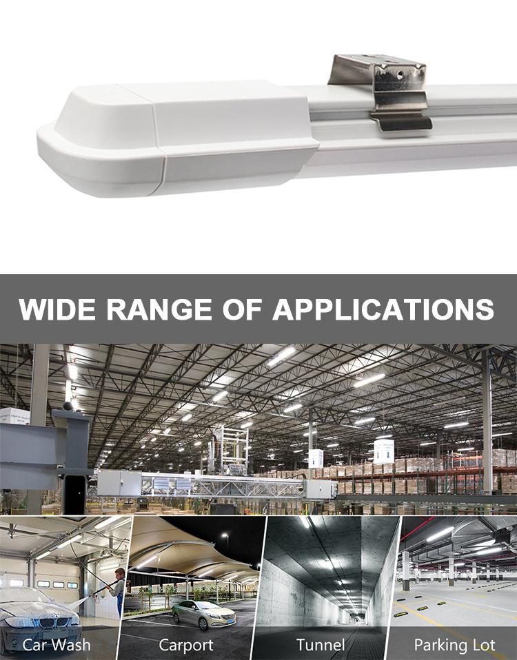 IP65 Waterproof LED Light Tri-Proof Fixture Linear With Motion Sensor