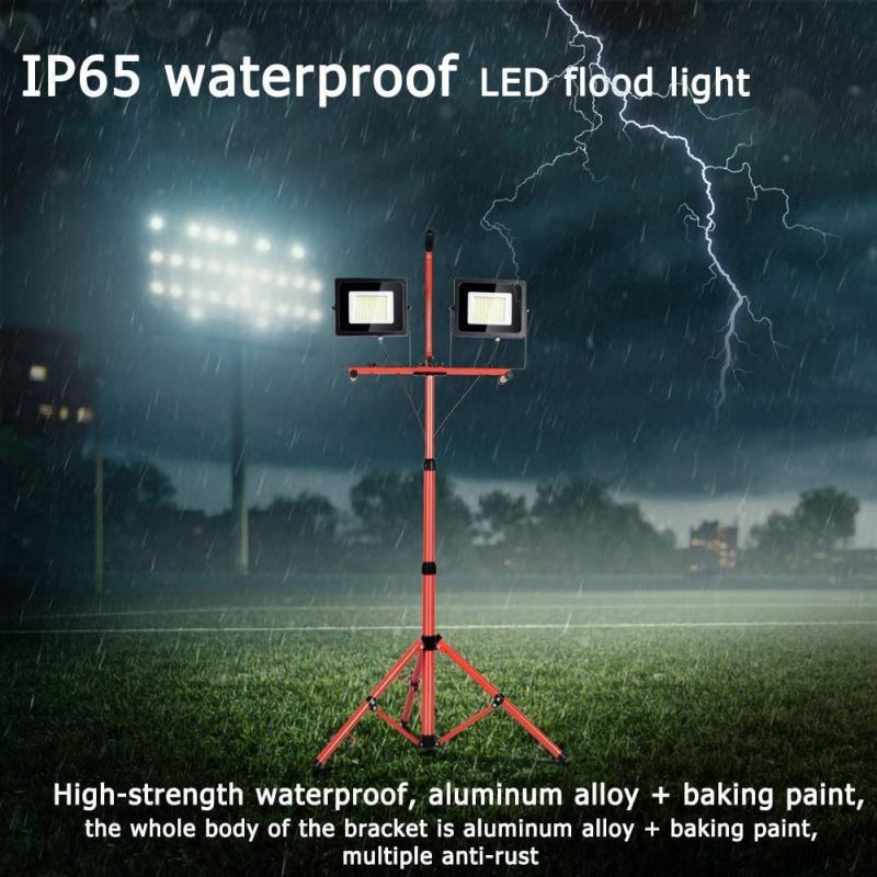 IP65 Water Proof Outdoor 2 Heads 200W 16000lm Foldable LED Emergency Work Flood Light Lamp with Telescopic Tripod and Hand Holder