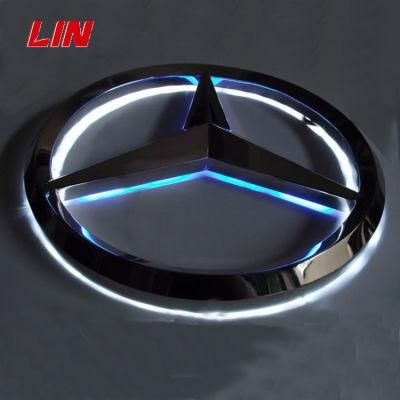 Custom Laser Engraved Galvanized Titanized Chrome Plated 3D Car Logo Sign for Benz