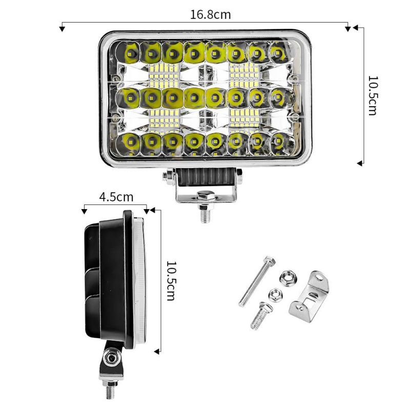 Dxz Spot Headlight 7inch 48SMD Rectang LED Work Light High and Low Beam Light Waterproof IP67 Agricultural Vehicle SUV ATV Boat