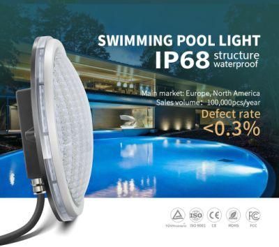 18watt AC12V Resin Filled Flat PAR56 LED Wall Mounted Swimming Pool Lights