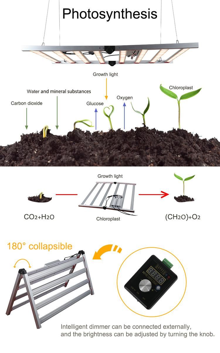 Aluminium 800W Good Heat Dissipation LED Plant Grow Light
