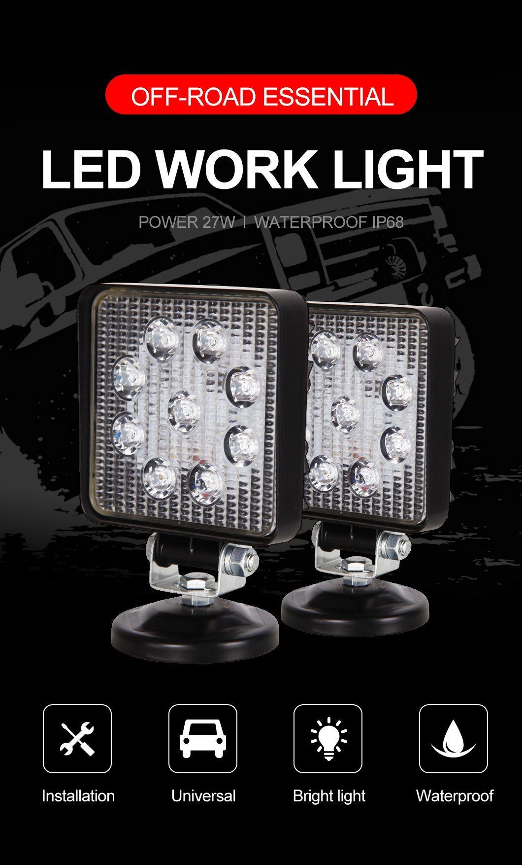 Super Bright 24V 12V Spot LED Work Light 4inch 27W Offroad LED Light for Truck