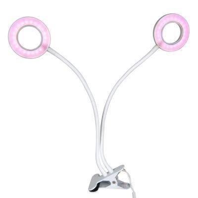 LED Grow Lights for Indoor Plants, Family Grower Desk Light, 2 Round Heads with RoHS
