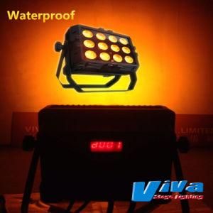12X15W Waterproof IP65 RGBWA 5 in 1 Flat PAR LED PAR