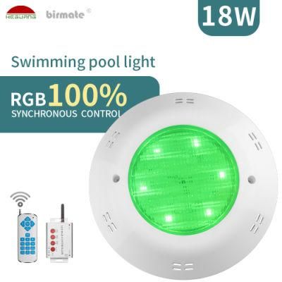 AC12V 18W IP68 Structure Waterproof Synchronous Control RGB LED Swimming Pool Light