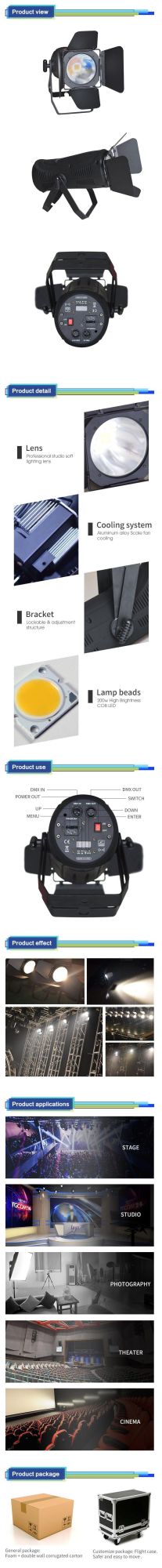 Yuelight LED 200W Studio Light, Stage Lighting, DJ Light