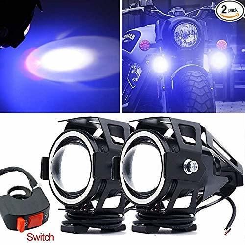 Super Bright U7 Motorcycle LED Headlight Halo Ring Spotlight Devil Angle Eye Fog Lamp Car Motorcycle Jeeps Mini Driving Lights