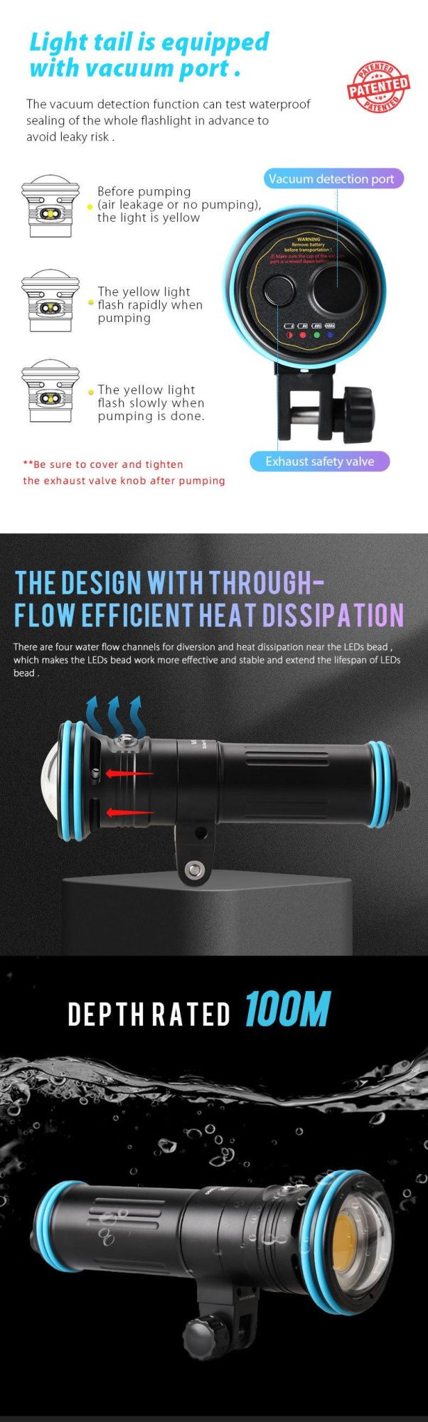 Top Rated High Brightness Lumens Professional Dive Lights for Scuba Diving