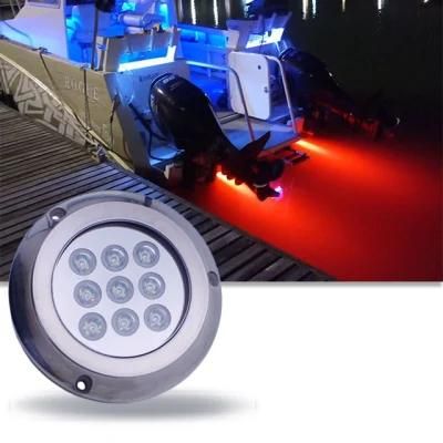 Water Proof Stainless Steel Bezel RGBW 27W 12 Volts Marine Underwater Boat IP68 Lights for Boat