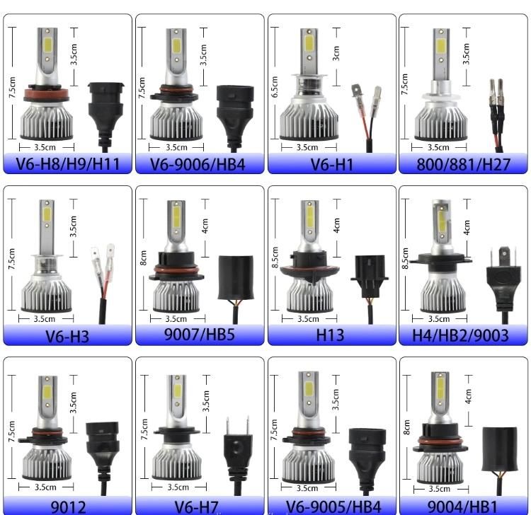 Cheapest CREE Kit Lampada Farol H4 H13 9004 Bulb Focos LED F6 V6 F2 H1 H7 H11 9005 9006 9012 LED Bombillo LED Kit Luces LED Headlight