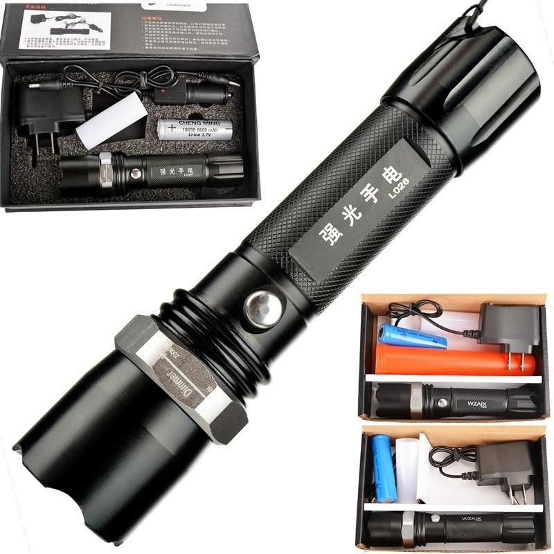 Police Security Tactical Flashlight Q5 5W Aluminum Zoomable LED Flashlight