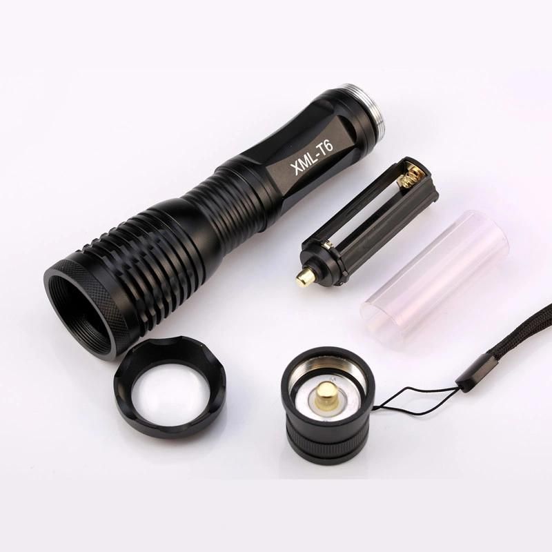 Super Bright Compact Zoomable Rechargeable 800 Lumens CREE Xml T6 LED Flashlight