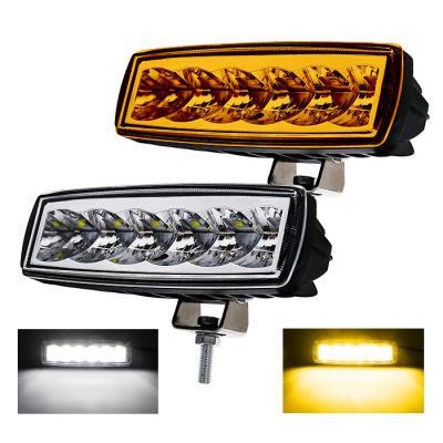 Factory Sell Super Slim 6inch Waterproof Forklift Tractor Truck 12 Volt Amber White Flood Beam LED Work Light 30W