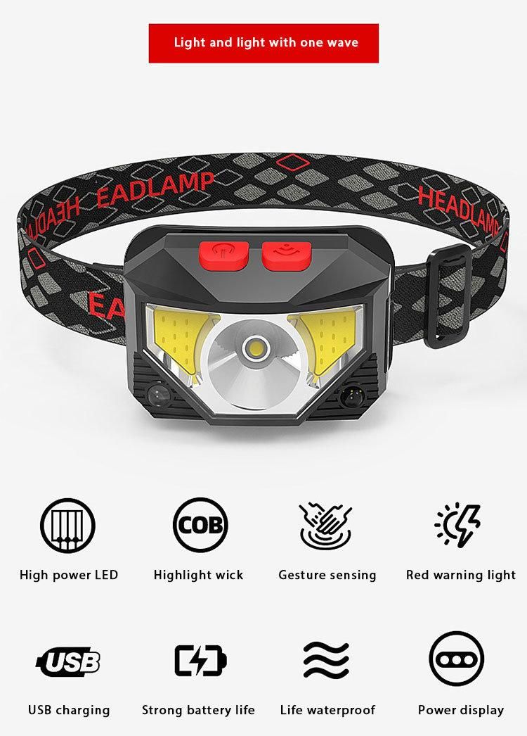 Hot Sell Car LED Hunting Headlight Flashlight Camping Portable Mini 18650 T6 12 Rechargeable USB LED Headlamp