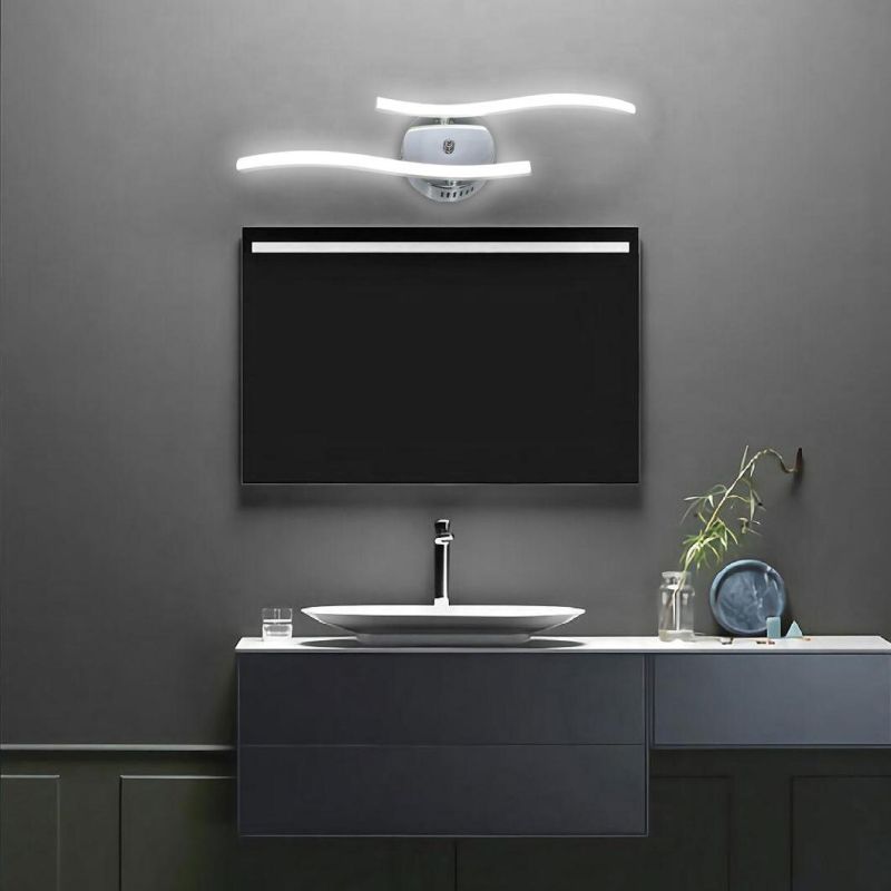 How Bright High Quality Modern Design Stainless Steel Makeup Mirror LED Wall Lamp Decorative Bathroom Makeup Mirror Light